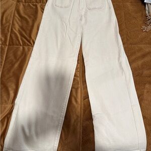 NIC+ZOE Cream High-Rise Wide-Leg Pants